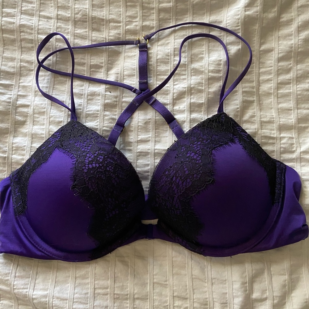 Victoria’s Secret Purple and Black Lace Bra